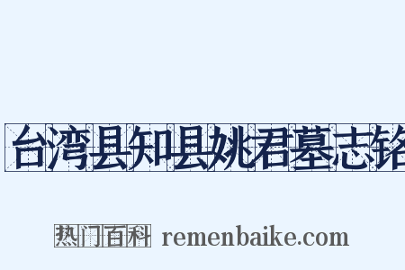 台湾县知县姚君墓志铭是什么意思的图片